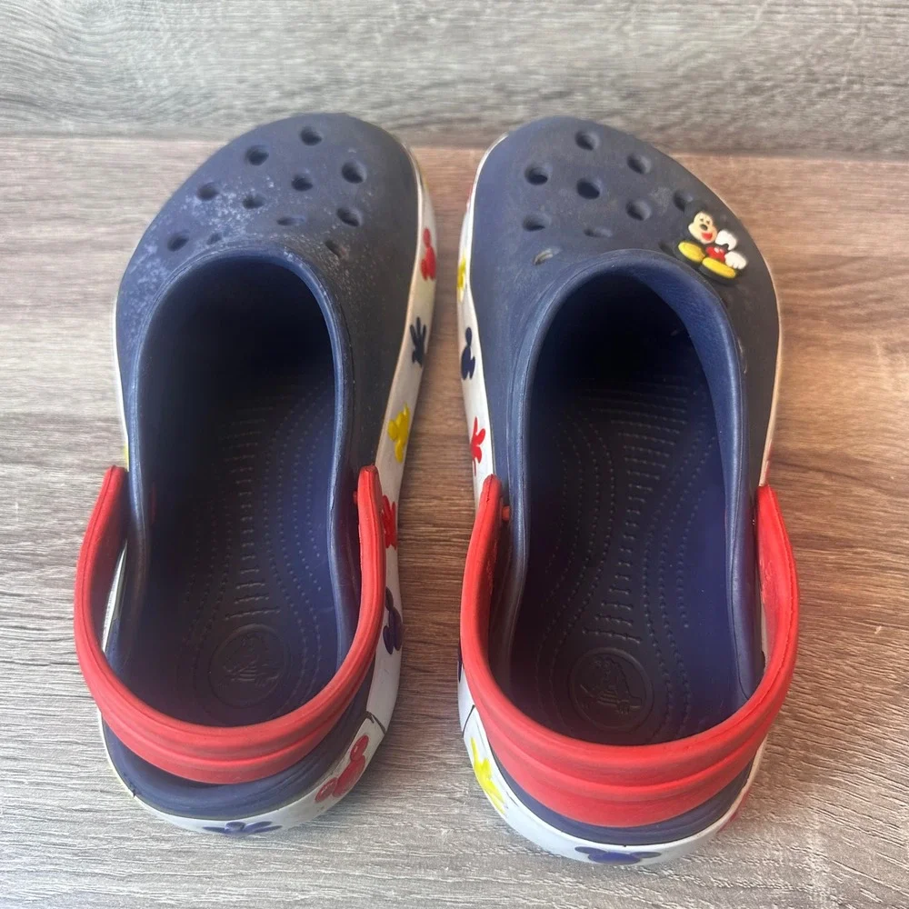 Crocs Mickey Mouse Clogs Kids Size J3 Disney Slip On Sandals Water Summer FLAW